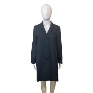 COS Womens Notch Collar Coat In Dark Navy Blue Cotton Blend Size 6